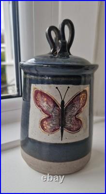 Rare Signed Peter Luti Callander Scottish Studio Art Pottery Vintage, Butterfly
