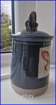 Rare Signed Peter Luti Callander Scottish Studio Art Pottery Vintage, Butterfly