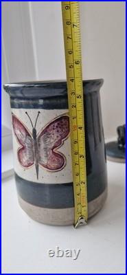 Rare Signed Peter Luti Callander Scottish Studio Art Pottery Vintage, Butterfly