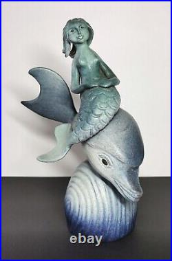 Rare Tessa Fuchs Studio Pottery Form Mermaid On Dolphin UNIQUE OPPORTUNITY