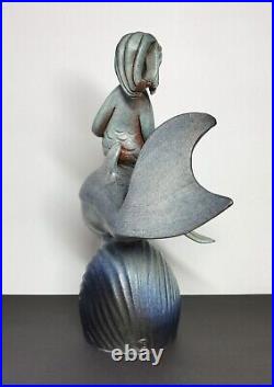 Rare Tessa Fuchs Studio Pottery Form Mermaid On Dolphin UNIQUE OPPORTUNITY