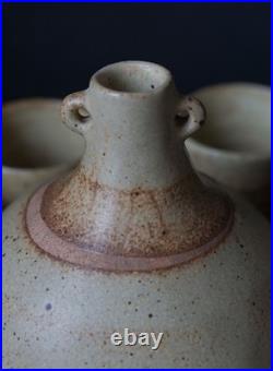 Rare Tony Gant Studio Pottery Decanter Set Bottle & 6 Cups Signed Handmade