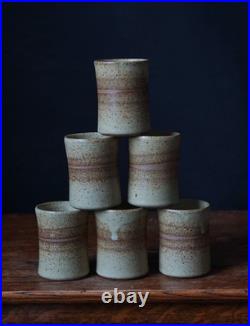 Rare Tony Gant Studio Pottery Decanter Set Bottle & 6 Cups Signed Handmade