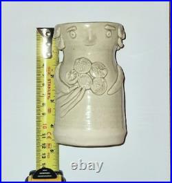 Rare Vintage 1960s Solveig Cox Mid-Century Modern Figurative Studio Pottery Vase