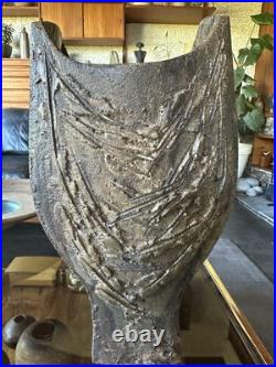 Rare Vintage 1970s Large Brutalist Studio Pottery Vase By Geoff Hartley