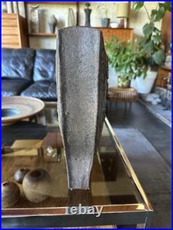 Rare Vintage 1970s Large Brutalist Studio Pottery Vase By Geoff Hartley