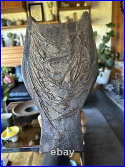 Rare Vintage 1970s Large Brutalist Studio Pottery Vase By Geoff Hartley