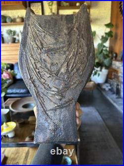 Rare Vintage 1970s Large Brutalist Studio Pottery Vase By Geoff Hartley