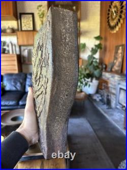Rare Vintage 1970s Large Brutalist Studio Pottery Vase By Geoff Hartley