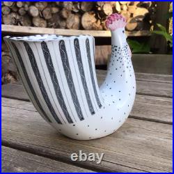 Rare Vintage MidCentury Modern Rye Studio Pottery David Sharpe Cockerel Hen Vase