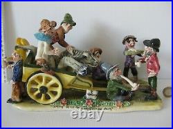Rare Vintage Will Young Devon Runnaford Pottery Coming Home All 8 Horse In Cart