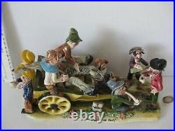 Rare Vintage Will Young Devon Runnaford Pottery Coming Home All 8 Horse In Cart
