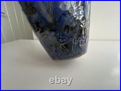 Rare and Perfect Roger Cockram Pottery Stoneware Blue Jumping Fish Vase c2004 Rare and Perfect Roger Cockram Pottery Stoneware Blue Jumping Fish Vase c2004