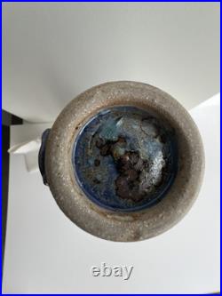 Rare and Perfect Roger Cockram Pottery Stoneware Blue Jumping Fish Vase c2004 Rare and Perfect Roger Cockram Pottery Stoneware Blue Jumping Fish Vase c2004