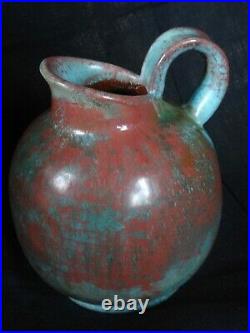 Rare crackleware pitcher by Michael Andersen, Danish studio ceramic