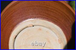 Ray Finch Large Winchcombe Studio Pottery Ceramic Iron Glaze Bowl Personal Seal