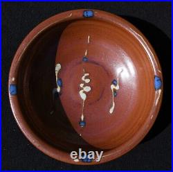 Ray Finch Large Winchcombe Studio Pottery Ceramic Iron Glaze Bowl Personal Seal