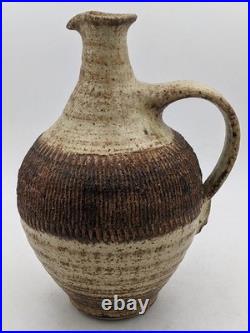Ray Marshall Studio Pottery Stoneware Sgraffito Pitcher 1975