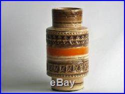 Raymor Bitossi Aldo Londi Sahara Mid-Century Vase Italy Studio Art Pottery Label