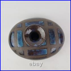 Reet Gilday Studio Pottery Vase Of Flattened Form 12cm High