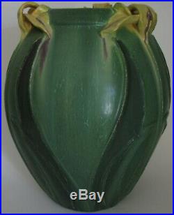 Retired Japanese Iris Vase by Ephraim Faience Pottery