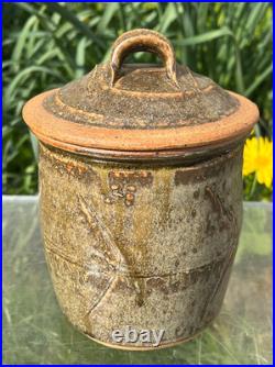 Richard Batterham Celedon Lidded Jar 7 & 1/2 Studio Pottery Good Condition