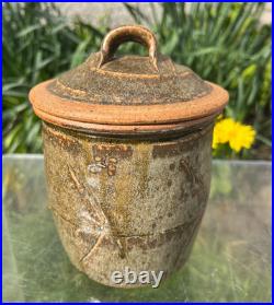 Richard Batterham Celedon Lidded Jar 7 & 1/2 Studio Pottery Good Condition