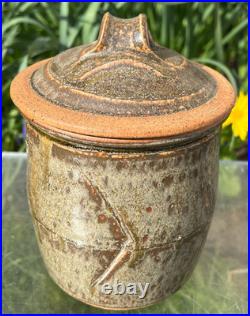 Richard Batterham Celedon Lidded Jar 7 & 1/2 Studio Pottery Good Condition