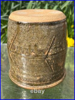 Richard Batterham Celedon Lidded Jar 7 & 1/2 Studio Pottery Good Condition