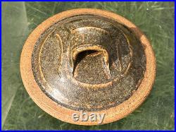 Richard Batterham Celedon Lidded Jar 7 & 1/2 Studio Pottery Good Condition