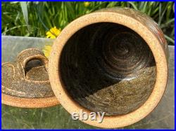 Richard Batterham Celedon Lidded Jar 7 & 1/2 Studio Pottery Good Condition