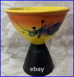 Richard Godfrey Studio Devon Pottery Ceramic 20cm Vase Slipware Retro