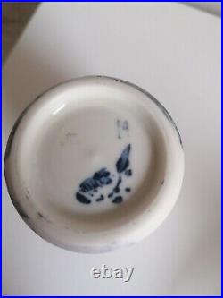 Richard Heeley glazed studio pottery stoneware vase / cup blue & white
