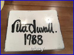 Rita Duvall Signed 1988 Rare Postmodern Art Deco Pop Art Pottery Vase 13.5