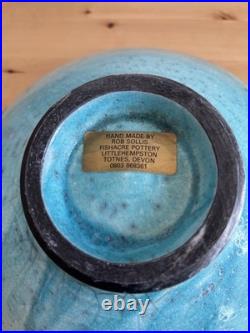 Rob Sollis Raku studio pottery bowl with label