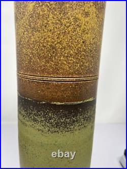 Robin Welch Tall cylindrical decorated Stoneware Vase 35 cms #402