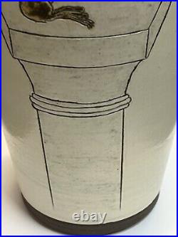 Rodney Lawrence b1950 Large studio vase Cats & Dogs British Studio Potter