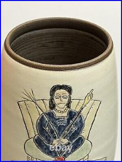 Rodney Lawrence b1950 Large studio vase Cats & Dogs British Studio Potter