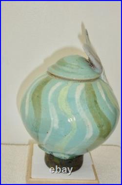 Roger Cockram Pot, Salmon Swirling in Green Sea Water, Very Rare