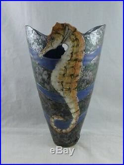 Roger Cockram Stoneware Seahorse Vase Studio Pottery