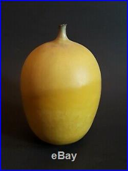 Rose Cabat Feelie Pottery Vase in Yellow-Early and Large Example