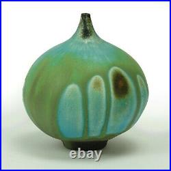 Rose Cabat studio pottery Feelie vase late mid century modern ceramics green