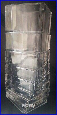 Rosenthal Studio-Linie Crystal Vase, Clear Twisted Squares Contemporary Style