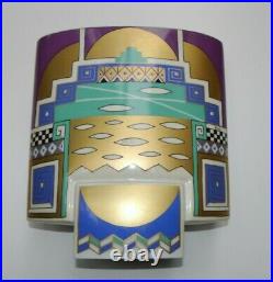Rosenthal vase Art deco 24K Gold and Blue Michael Boehm Yves Galgon superb cond