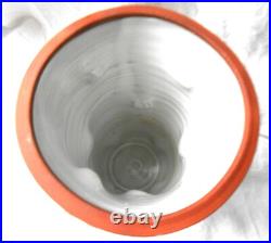 Rupert Blamire R. B. Studio Art Vase terracotta pottery blue enamel indents vgc