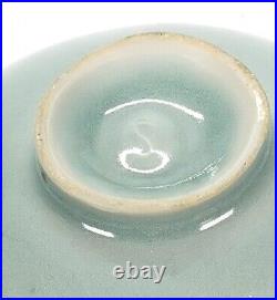 Rupert Spira Pale Blue Green Celadon Crackle Glazed Studio Pottery Footed Bowl