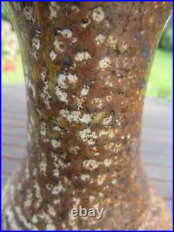 Ruthanne Tudball Rare Early Soda Glazed Aletered Large Stoneware Vase