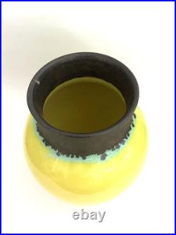 SIMON RICH (BRITISH 1949) VASE WITH FUMED COPPER TOP 20cm tall