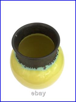SIMON RICH (BRITISH 1949) VASE WITH FUMED COPPER TOP 20cm tall