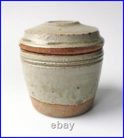 SUPERB Richard Batterham Studio Pottery Ash Glazed Flat Lidded Pot